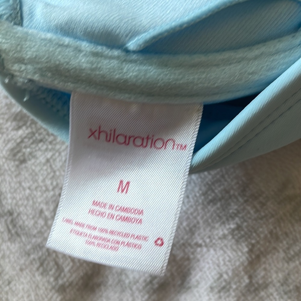 Xhilaration Shirred Underwire Bikini Top- Light Blue M - Picture 6 of 7